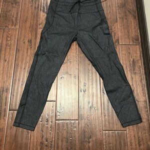 ZYIA black with metallic drawstring leggings